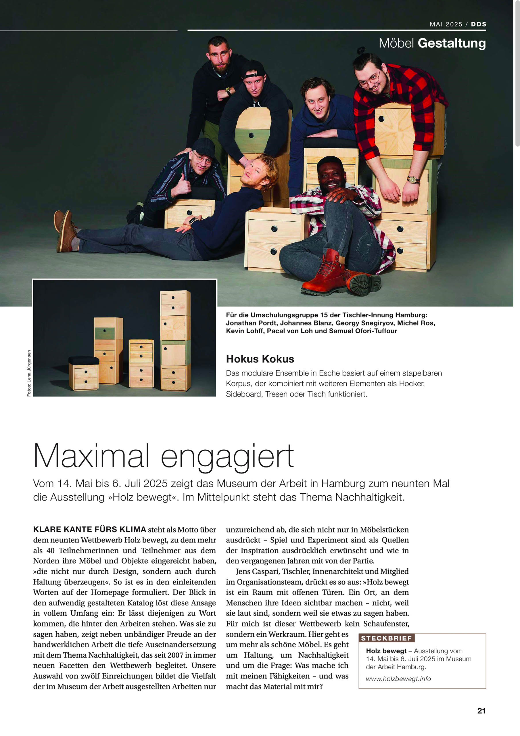 Fachartikel Im Dds-Magazin: „Maximal Engagiert“ – Holz Bewegt 2025 Im Porträt